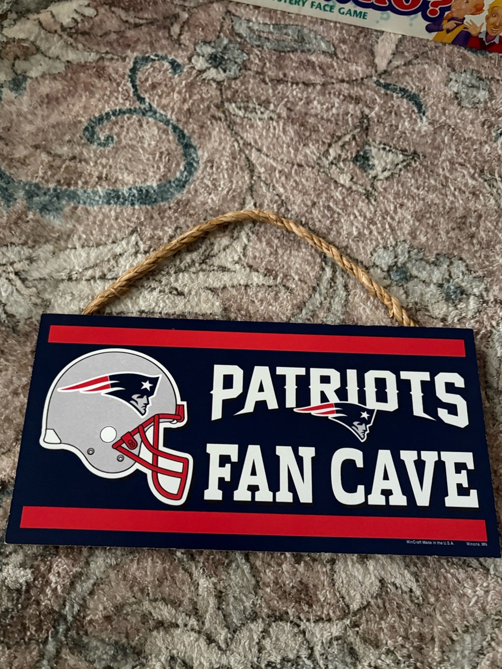 Patriots NFL Fan Cave Small Wooden Sign